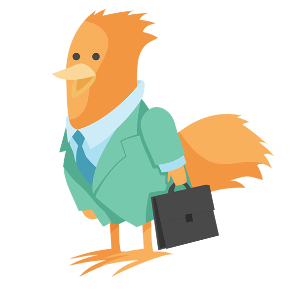 Phoenix operators - picture of the chicken wearing business suit with the briefcase in hand
