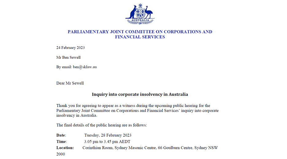 Inquiry into corporate insolvency in Australia