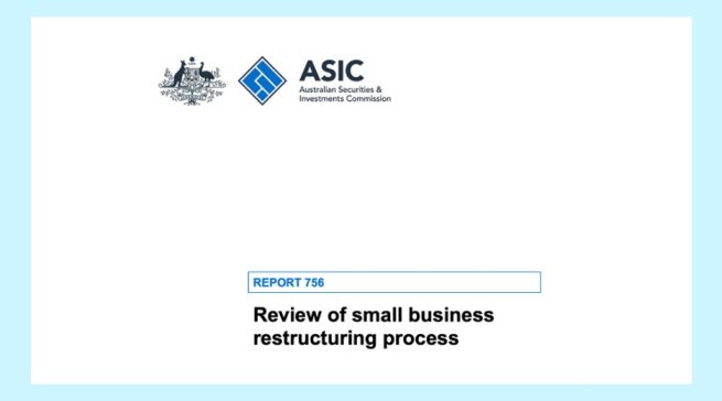 Small Business Restructuring report 756 title page